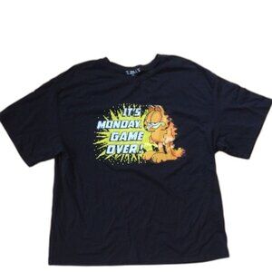 Nickelodeon Garfield Black Short Sleeve Shirt with Pixelated Graphic Size XL